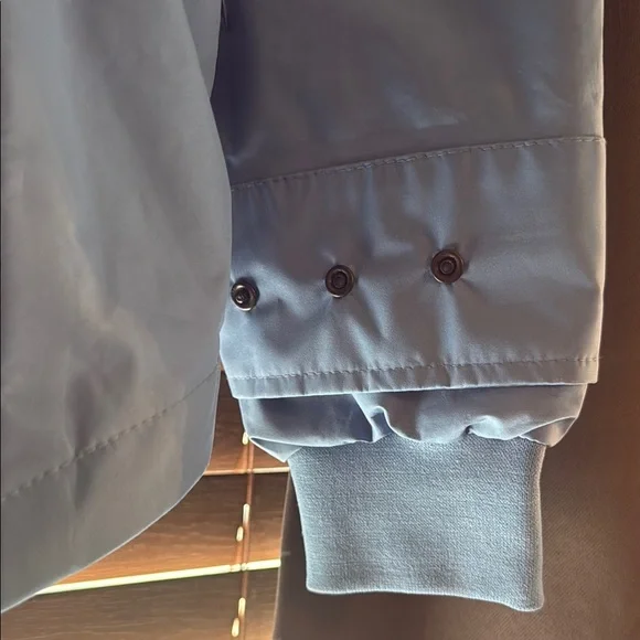 Blue Windbreaker with Stand-Up Collar and Full-Length Zipper - Picture 5 of 7